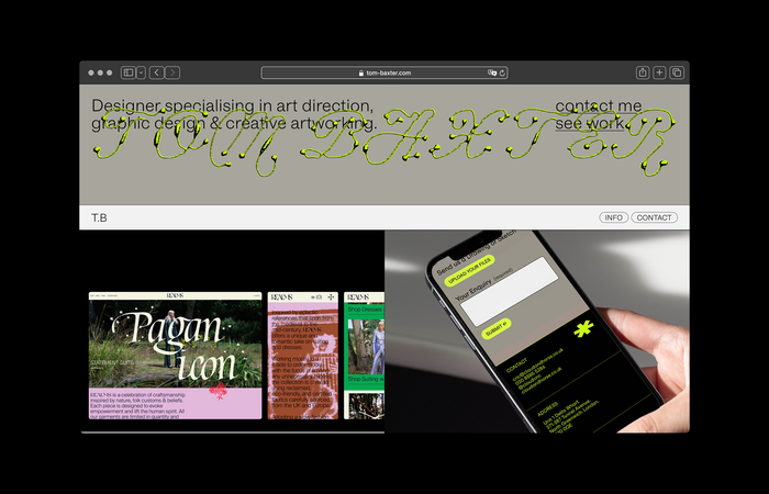 Tom Baxter portfolio website 2