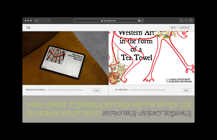 Tom Baxter portfolio website 5