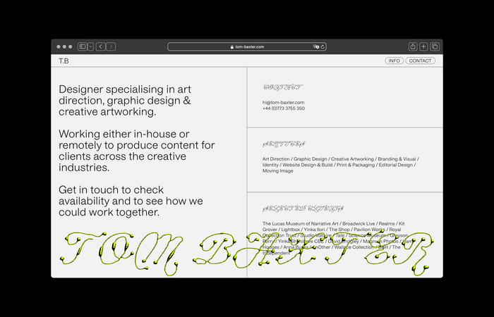 Tom Baxter portfolio website 6