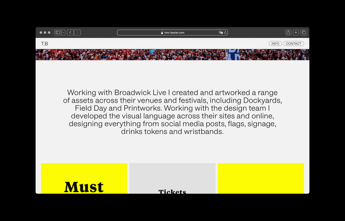 Tom Baxter portfolio website 4