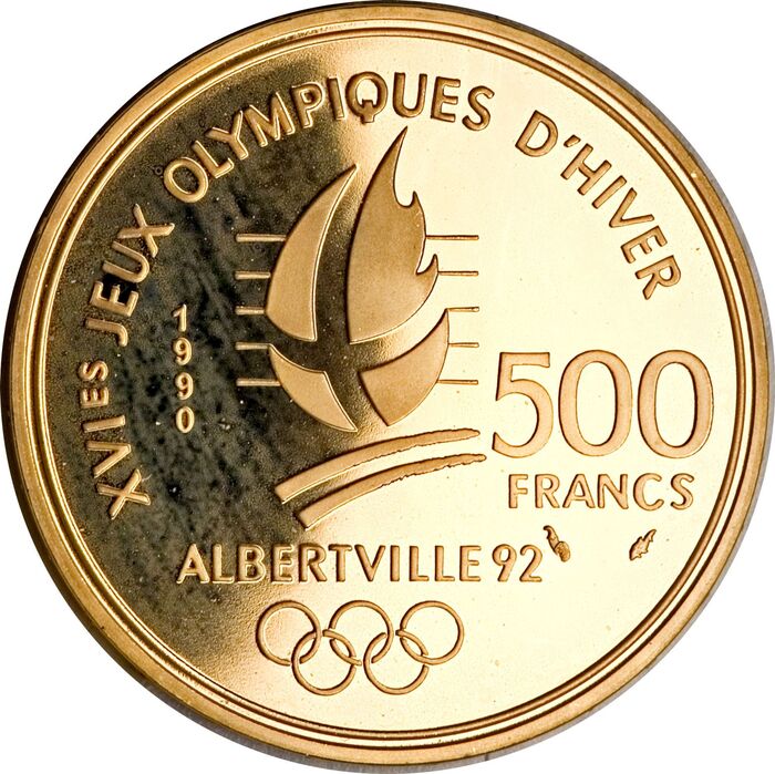 The commemorative coins (engraving: Ponce-Buquoy) depict the logo alongside text in Peignot &hellip;