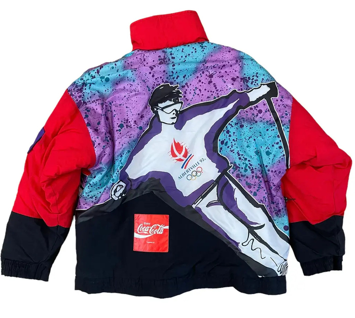 It was the 1990s! An Albertville 92 jacket with Coca-Cola ad.