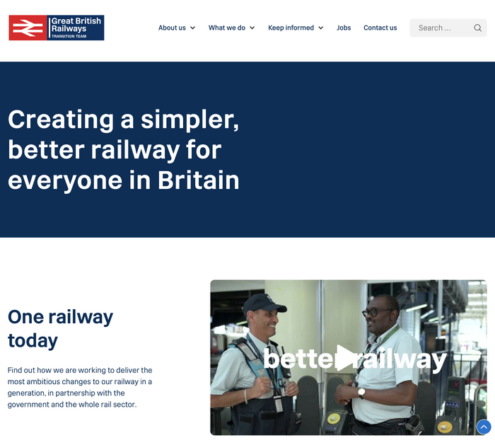The Great British Railways site as of July 2024