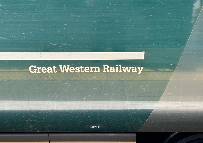 On the side of the train carriage