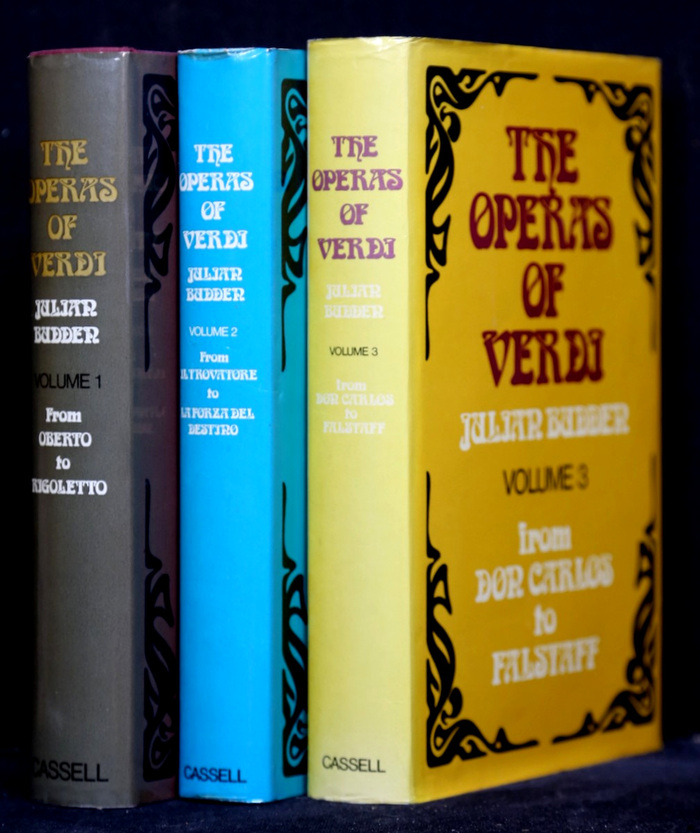 First British edition by Cassell, 1973–1981: Vol. 1. From Oberto to Rigoletto; Vol. 2. From Il Trovatore to La Forza del Destino; Vol. 3. From Don Carlos to Falstaff