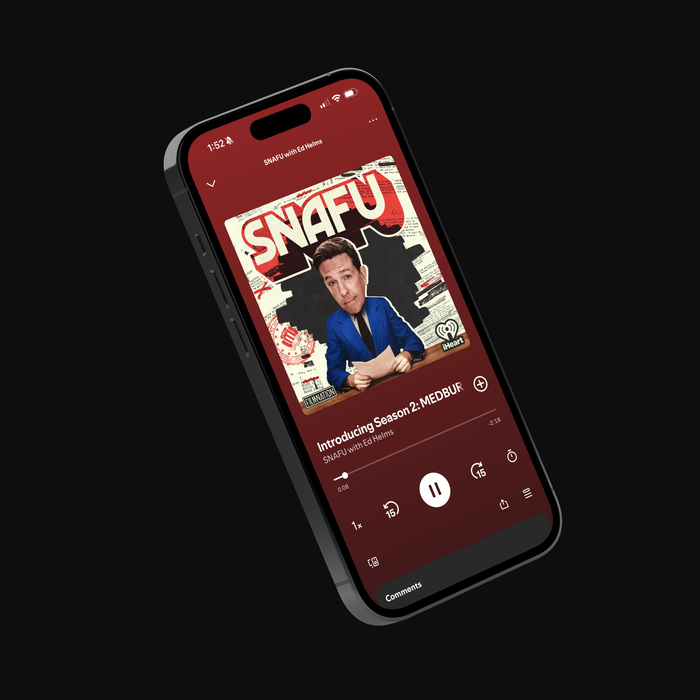 SNAFU cover art as shown on a podcast app.