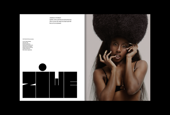 “Ziwe” is a custom lettering by Tida Tep and Douglas Hayes