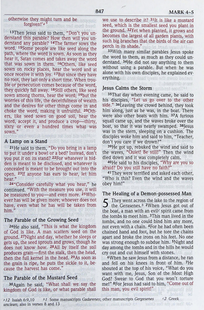 Page from Mark, printed in two colors