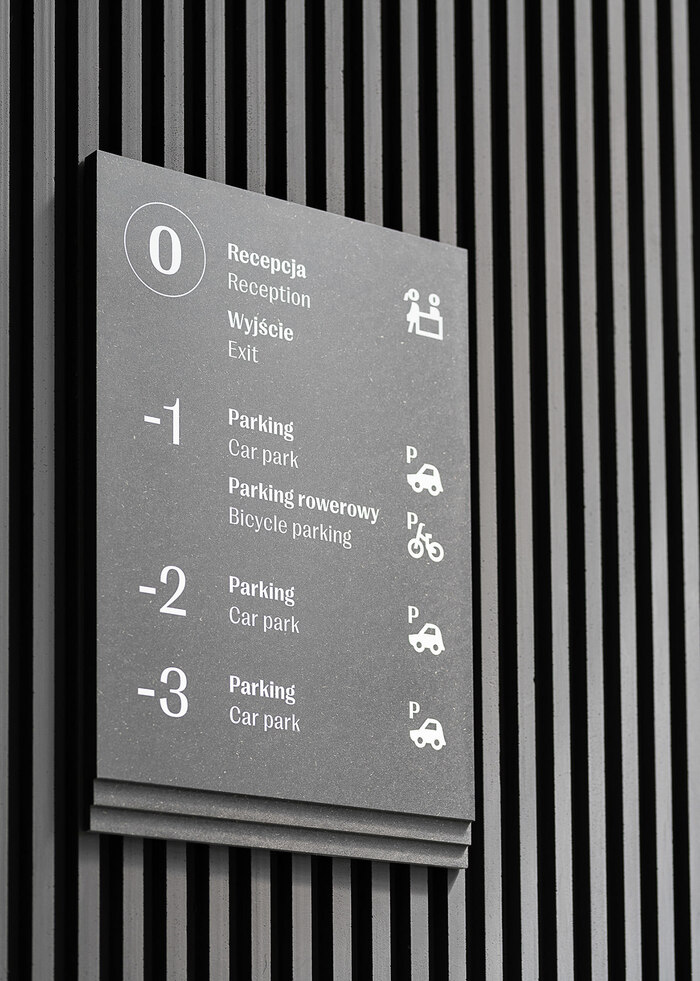 Lakeside office buildings wayfinding system 8