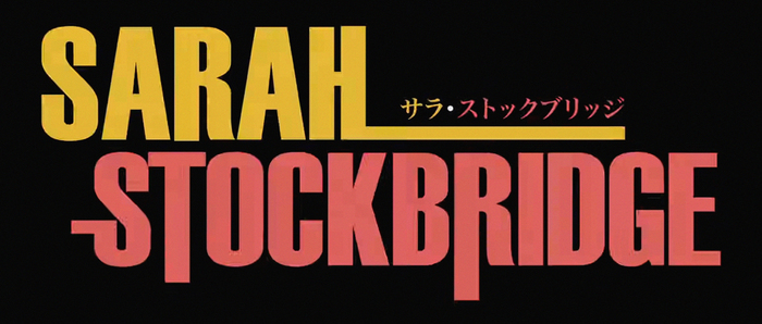Sarah Stockbridge is set in  with hyper-extended glyphs).