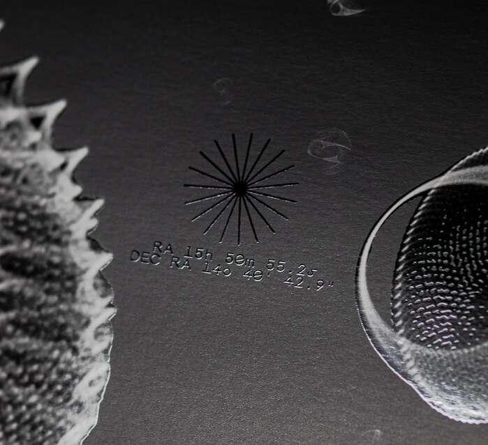 Detail of front cover: the approximate location of Datashock in the universe
