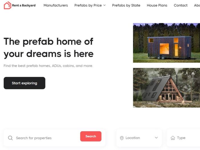 Rent a Backyard website 1