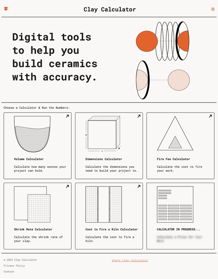 Clay Calculator website 1