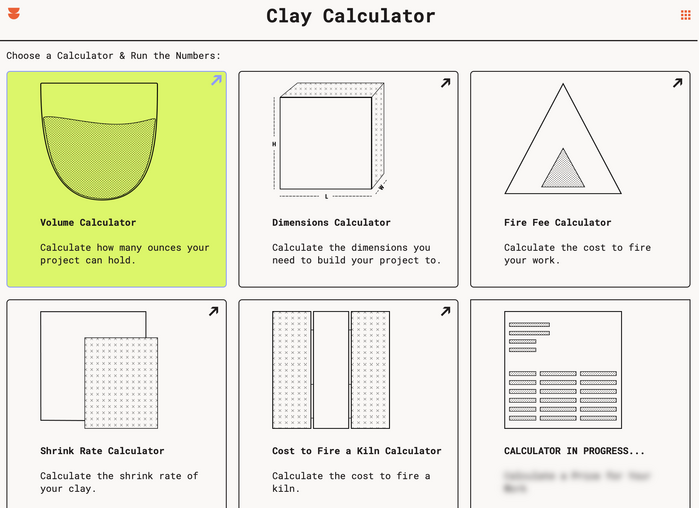 Clay Calculator website 2