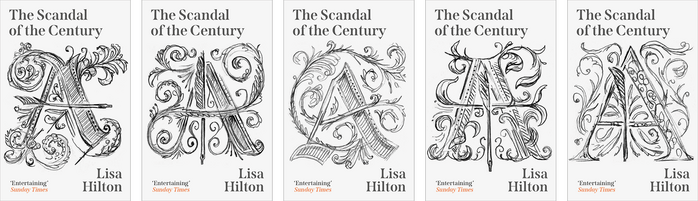 Jamie’s sketches for the main A illustration, capturing a variety of 17th Century decorative styles.