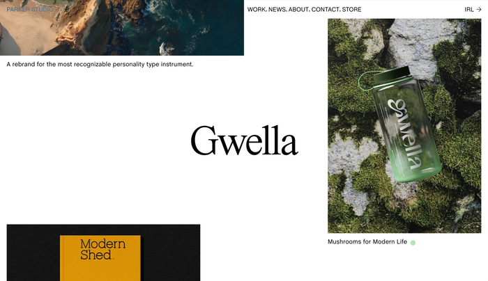 Parker Studio portfolio website 1