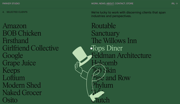 Parker Studio portfolio website 4