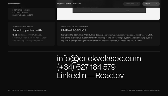 Footer and contact