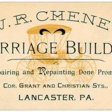 W.R. Cheney, Carriage Builder business card