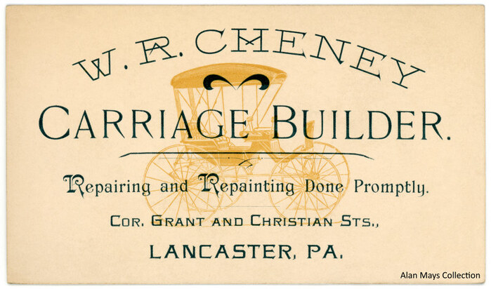W.R. Cheney, Carriage Builder business card
