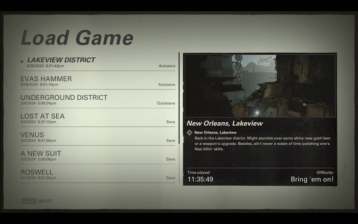 Loading a save file