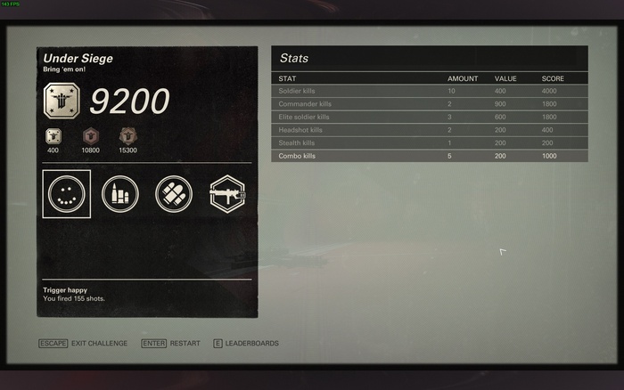 Finishing a challenge