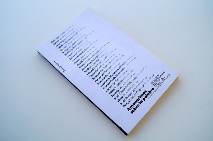 The book uses the classic resource of the table of contents on the cover.