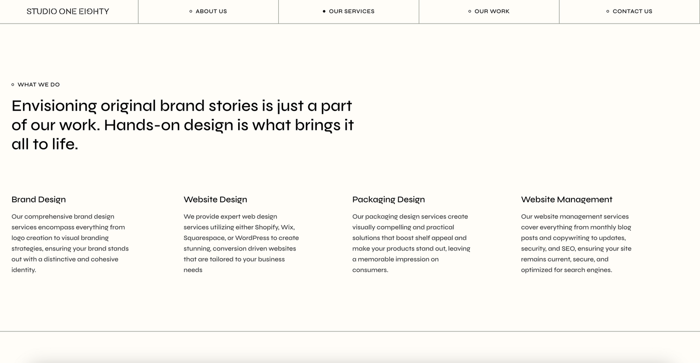 Studio One Eighty branding and website - Fonts In Use