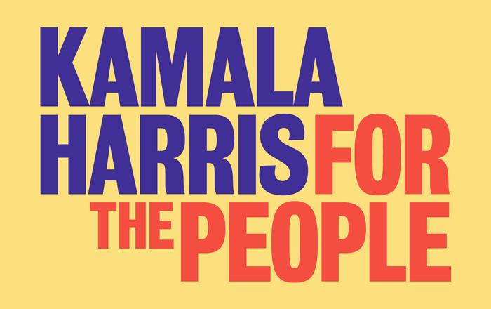 The logo for Kamala Harris&rsquo; 2020 campaign used  and an atypical asymmetrical layout.