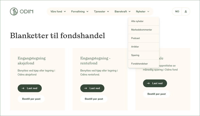 Odin Forvaltning website 7