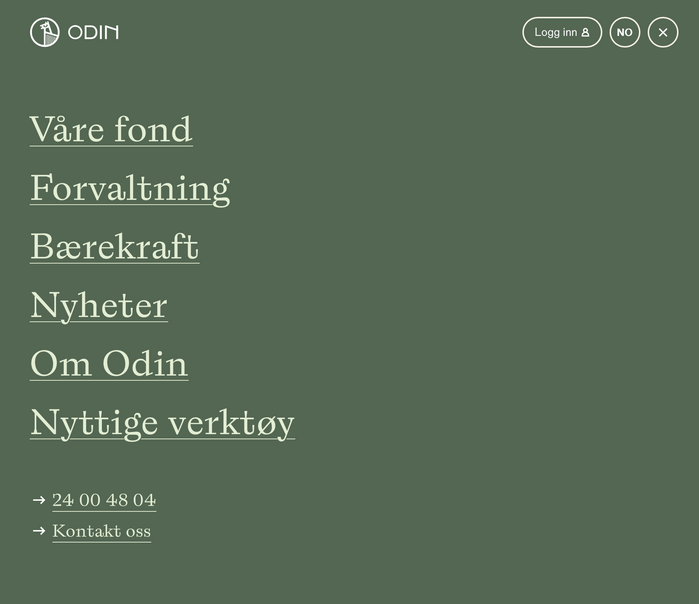 Odin Forvaltning website 2
