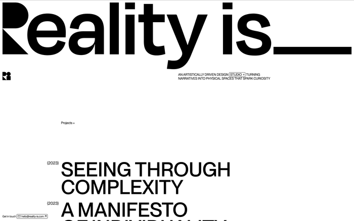 Reality is_ portfolio website 3