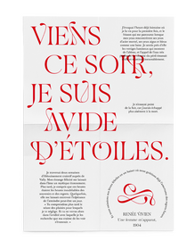 <cite>Une femme m’apparut</cite> booklet and poster