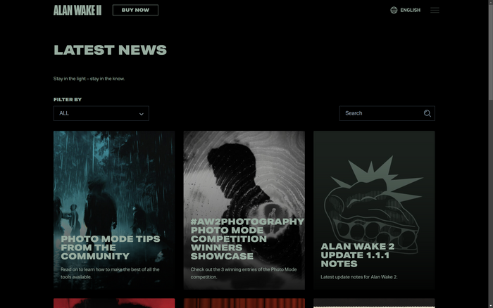The news section of the website, where updates or community events are announced