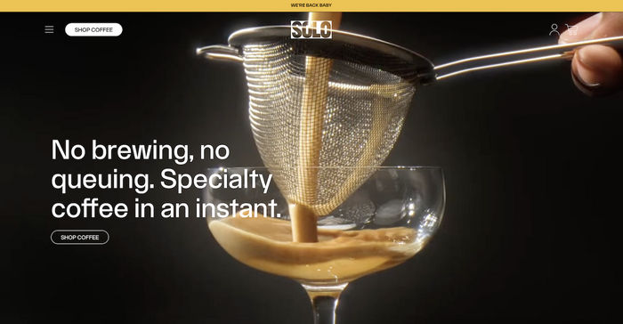 Solo Coffee website 2