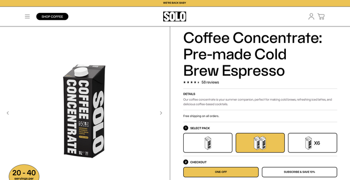 Solo Coffee website 6
