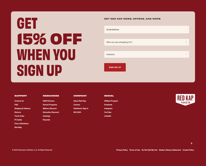 Homepage (footer)