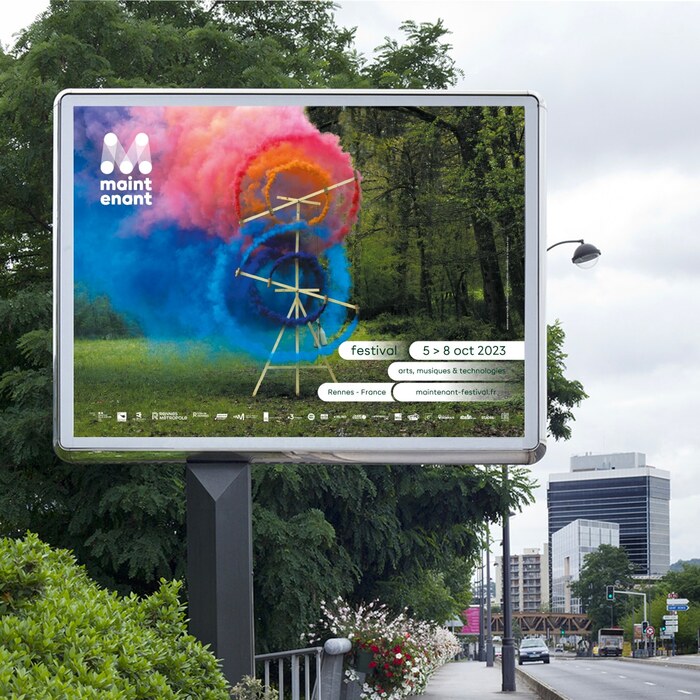 The colored smoke installations shown on the 2023 festival posters are a design by Pinaffo &amp; Pluvimage.
