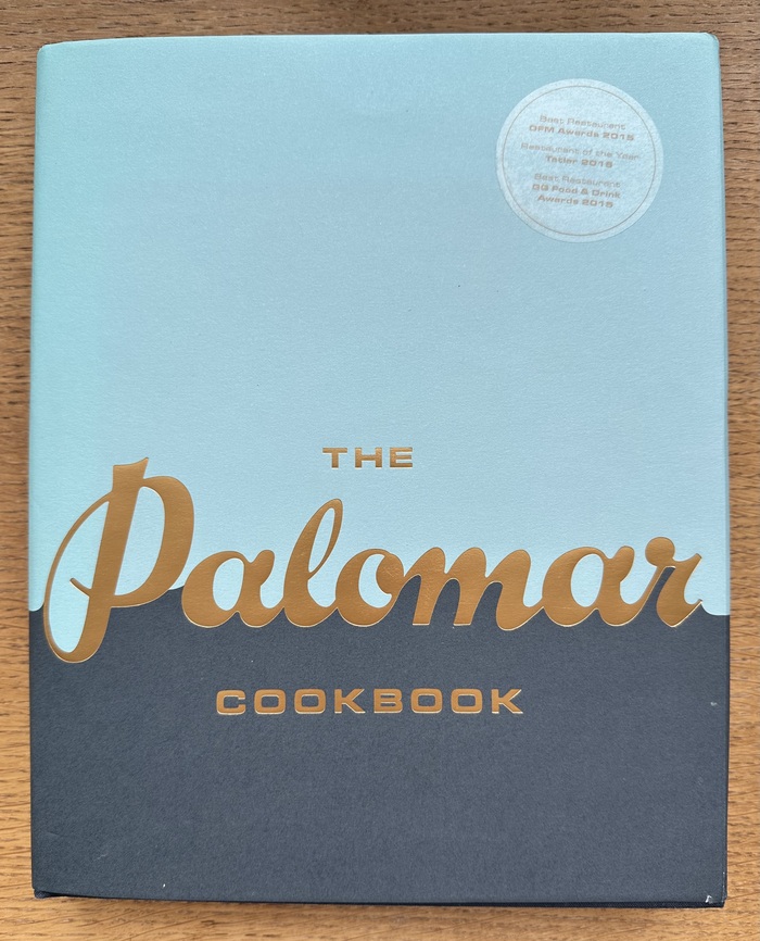 The front of The Palomar Cookbook. Bernhard Brushscript SG is used for the word “Palomar” on the dust jacket.