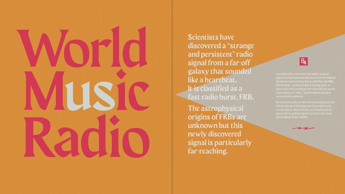 Spread from the booklet for World Music Radio