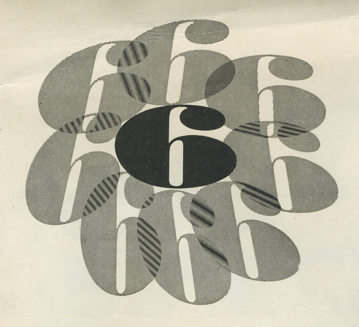 A grape of sixes, from page 1 in Typografia 1/1966