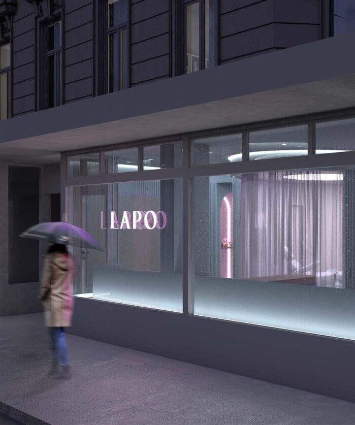 Illuminated Logo on the storefront window