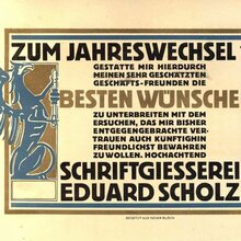Zum Jahreswechsel 1914, Schriftgießerei Eduard Scholz