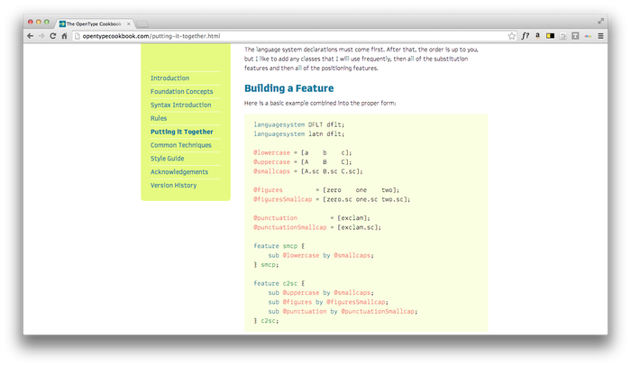 The Unofficial OpenType Cookbook 2