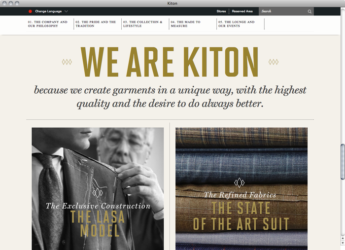 Kiton website 2