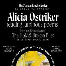Alicia Ostriker poetry reading poster