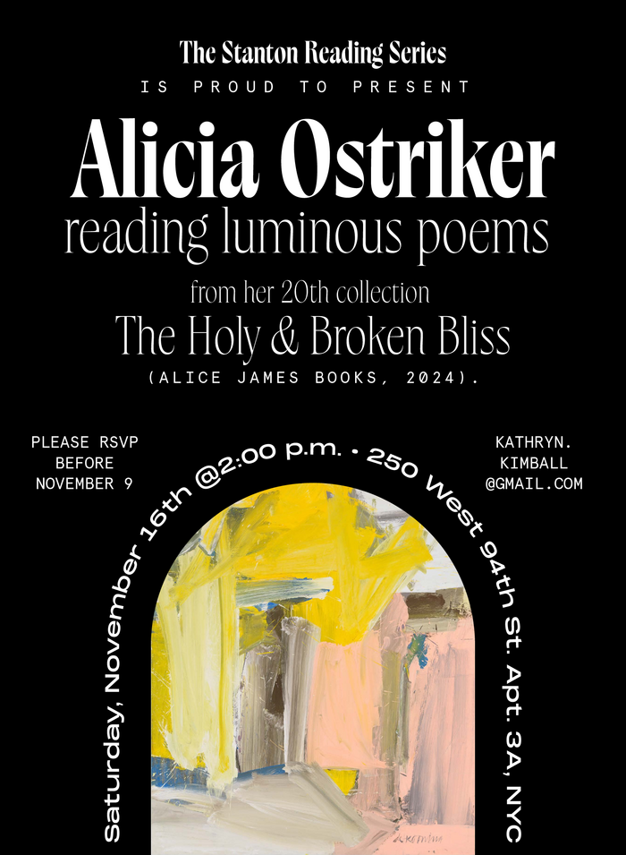 Alicia Ostriker poetry reading poster