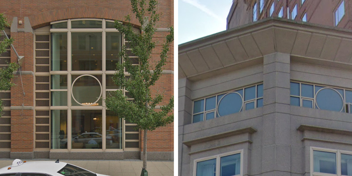 Unique variants of Seaport Sans were developed for adjacent properties on the campus. Architectural elements of each building inspired the variants, such as the circular motif found on the exterior of the Seaport Hotel.