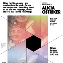Alicia Ostriker poetry reading poster