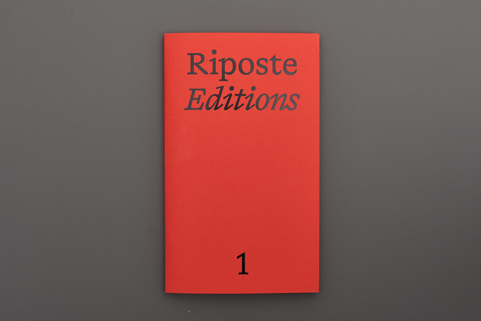 Riposte Editions 1